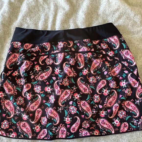 Women's Quick Dry Board Skort Swim Skirt Paisley Print Size 16 - Picture 2 of 3